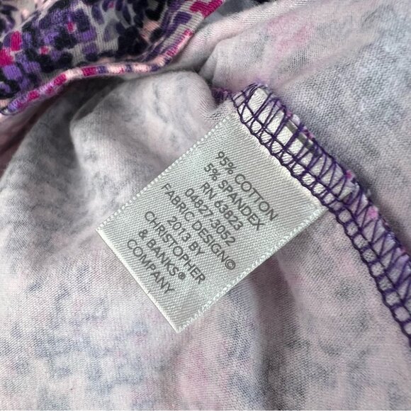 Christopher & Banks shirt multicolor Pink  Purple black dotted Long Sleeve Top - Picture 10 of 12